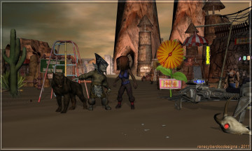 Картинка 3д графика elves эльфы волк череп кактус