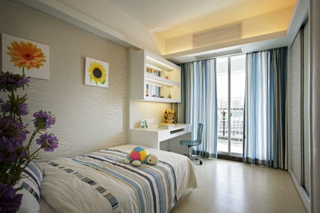 Обои картинки фото интерьер, детская, комната, кровать, стул, картины, стол, игрушки