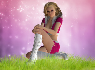 Картинка 3д графика people люди лужайка