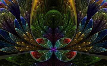 Картинка 3д графика fractal фракталы полуокружности разноцветье