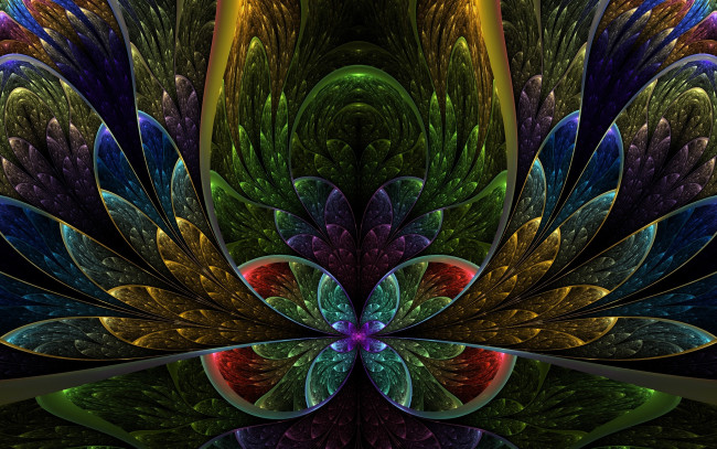 Обои картинки фото 3д, графика, fractal, фракталы, полуокружности, разноцветье