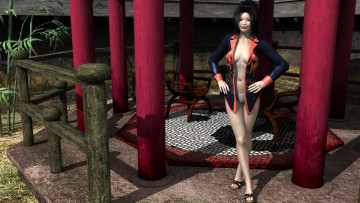 Картинка 3д+графика люди+ people девушка азиатка взгляд