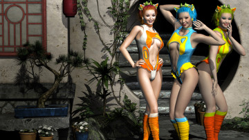 Картинка 3д+графика люди+ people улыбки взгляд девушки