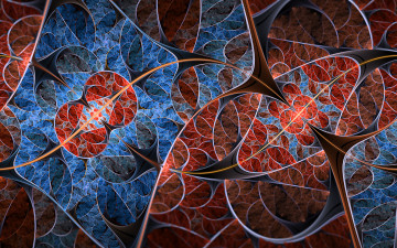 Картинка 3д+графика фракталы+ fractal цвета фон узор