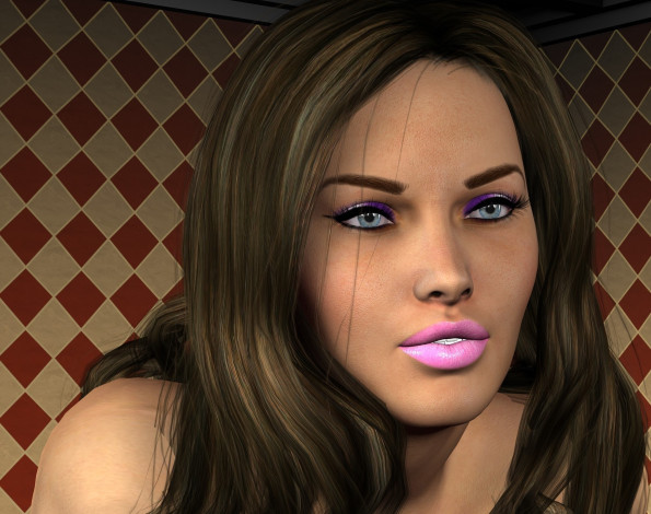 Обои картинки фото 3д графика, портрет , portraits, фон, взгляд, девушка