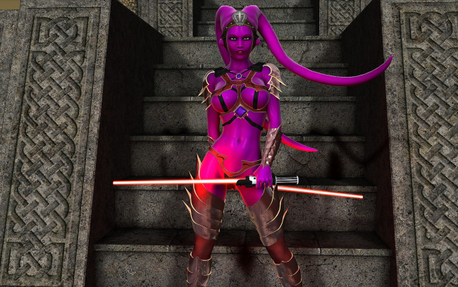 Обои картинки фото 3д графика, существа , creatures, лестница, оружие, халк, взгляд