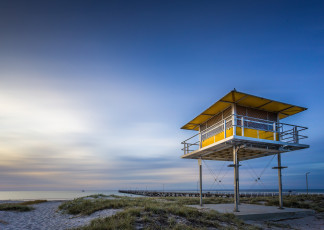 Картинка природа побережье будка пляж