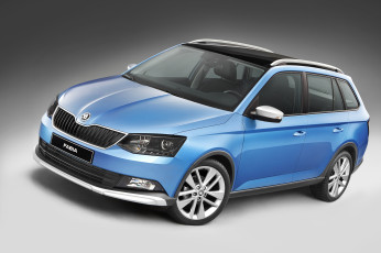 Картинка автомобили skoda синий nj 2016г scoutline combi fabia
