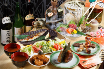 Картинка еда разное ассорти морепродукты блюда овощи