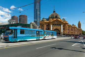 Картинка техника трамваи трамвай рельсы транспорт