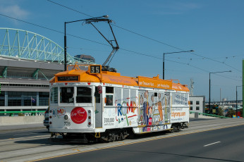 Картинка техника трамваи трамвай рельсы транспорт