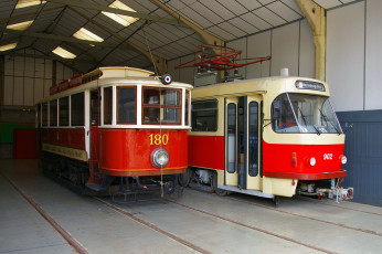 Картинка техника трамваи трамвай рельсы транспорт