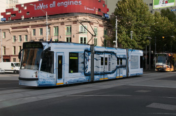 Картинка техника трамваи трамвай рельсы транспорт