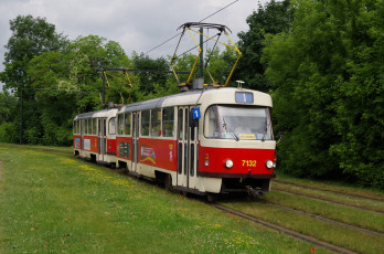Картинка техника трамваи трамвай рельсы транспорт