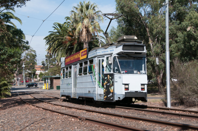 Обои картинки фото техника, трамваи, трамвай, рельсы, транспорт