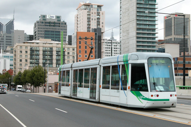 Обои картинки фото техника, трамваи, трамвай, рельсы, транспорт