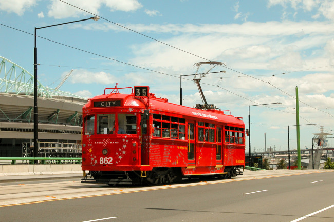 Обои картинки фото техника, трамваи, транспорт, трамвай, рельсы