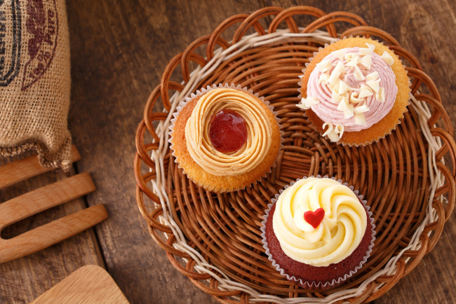 Обои картинки фото еда, пирожные,  кексы,  печенье, пирожное, маффин, крем