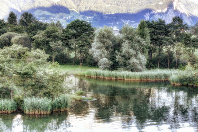 Обои картинки фото природа, реки, озера, река, горы, лес