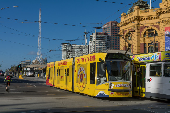 Обои картинки фото техника, трамваи, трамвай, рельсы, транспорт