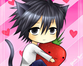 Картинка аниме death+note л котёнок