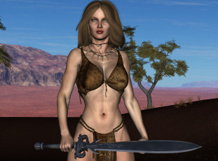 Картинка 3д+графика амазонки+ amazon фон взгляд девушка оружие