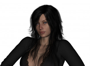 Картинка 3д+графика портрет+ portraits фон взгляд девушка