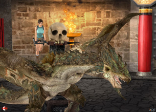 Картинка 3д+графика фантазия+ fantasy взгляд девушка фон дракон