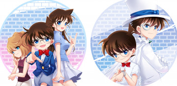 обоя аниме, detective conan,  magic kaito, персонажи