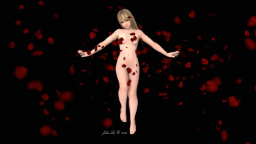 Картинка 3д+графика люди+ people лепестки фон взгляд девушка