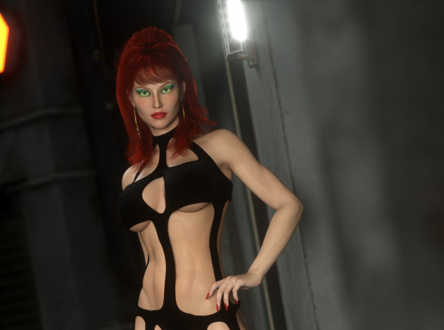 Обои картинки фото 3д графика, фантазия , fantasy, фон, девушка, взгляд