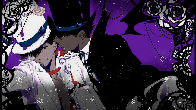 Обои картинки фото аниме, detective conan,  magic kaito, парни