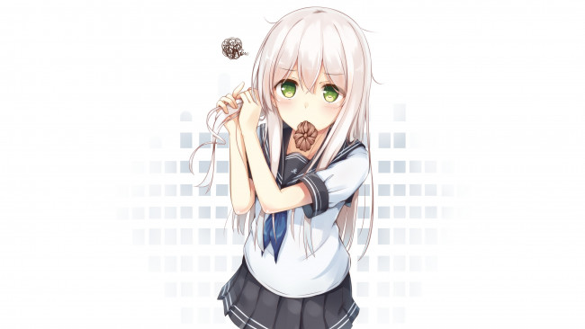 Обои картинки фото аниме, unknown,  другое, фон, девушка, взгляд