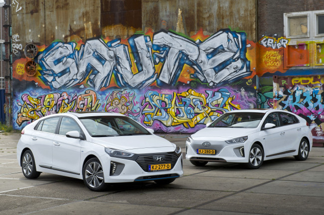 Обои картинки фото автомобили, hyundai, electric, ioniq, worldwide, 2016г