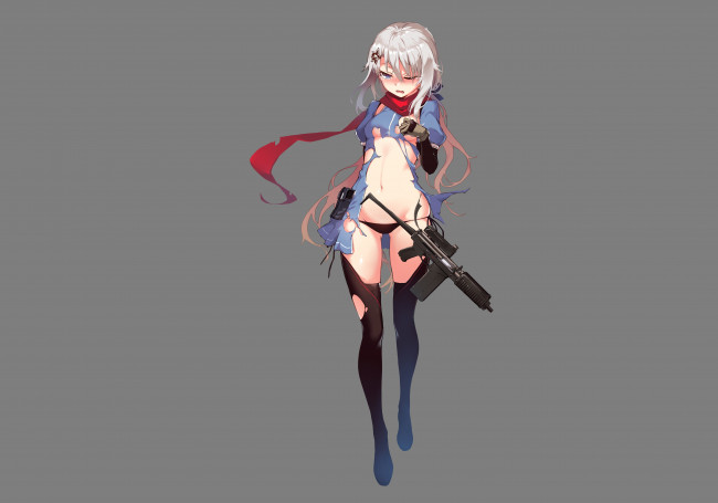 Обои картинки фото аниме, girls frontline, девушка, оружие