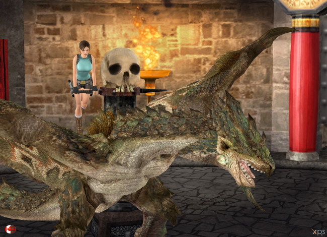 Обои картинки фото 3д графика, фантазия , fantasy, взгляд, девушка, фон, дракон