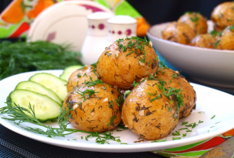 Картинка еда картофель укроп огурцы