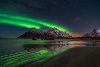 Картинка природа северное+сияние простор