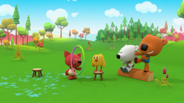 обоя мультфильмы, ми-ми мишки, лисички, цыпа, ми, мишки, мультик, герои