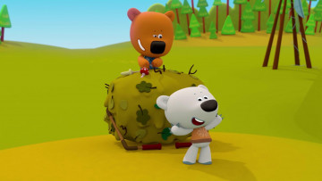 обоя мультфильмы, ми-ми мишки, мультик, герои, лес, мишки, ми