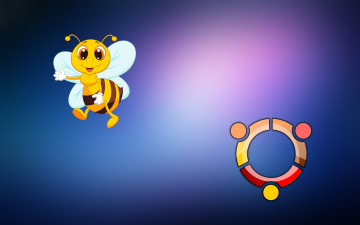 обоя компьютеры, ubuntu linux, фон, логотип