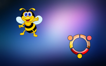 обоя компьютеры, ubuntu linux, логотип, фон