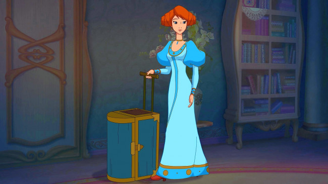 Обои картинки фото мультфильмы, иван царевич и серый волк 2, девушка, чемодан, книга, царевна