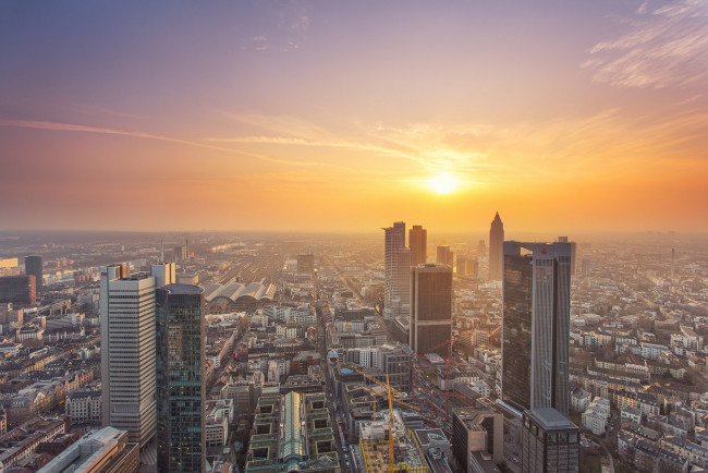 Обои картинки фото frankfurt am main, города, франкфурт-на-майне , германия, небоскребы, панорама