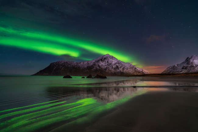 Обои картинки фото природа, северное сияние, простор