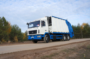Картинка автомобили мусоровозы maz