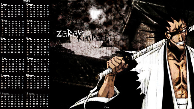 Обои картинки фото календари, аниме, оружие, мужчина