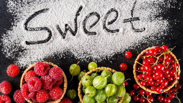 Картинка еда фрукты +ягоды крыжовник малина смородина