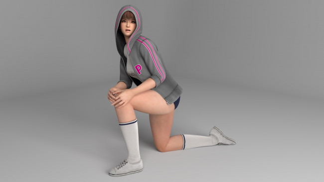 Обои картинки фото 3д графика, люди , people, фон, взгляд, девушка