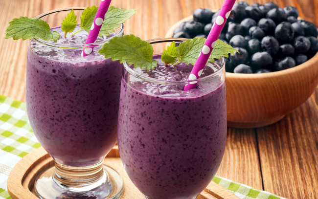 Обои картинки фото еда, напитки, черника, черничный, смузи